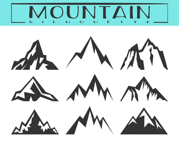 Mountain silhouette set