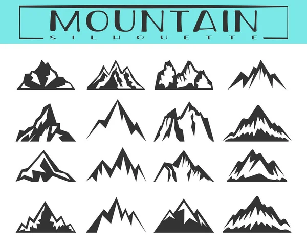 Mountain silhouette set