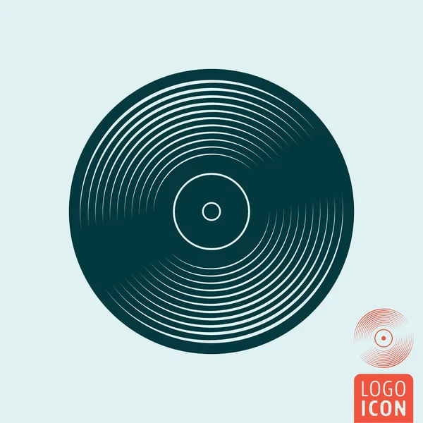 Vinilo placa de música icono — Vector de stock