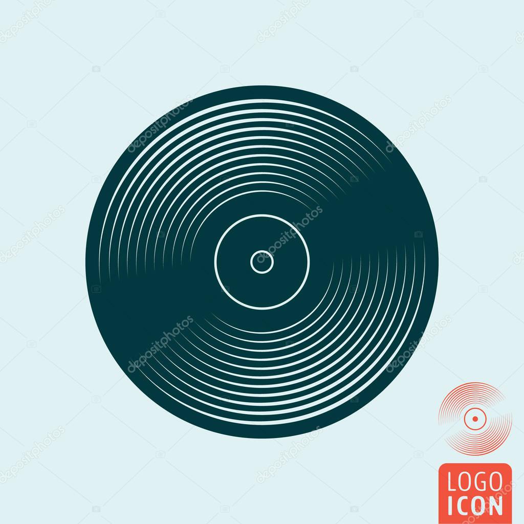 Vinyl record icon. Music plate symbol. Vector illustration