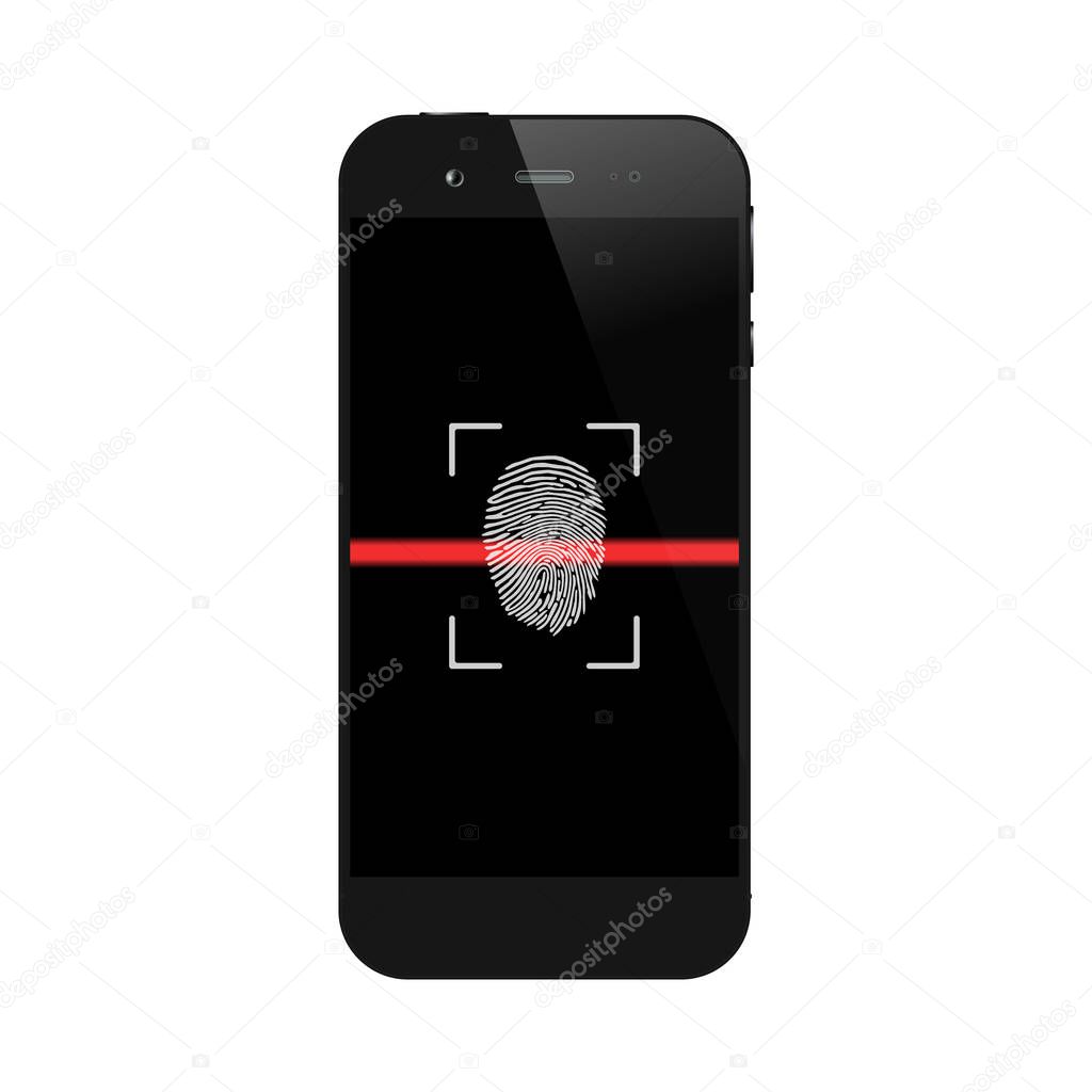 Smartphone with fingerprint scanning