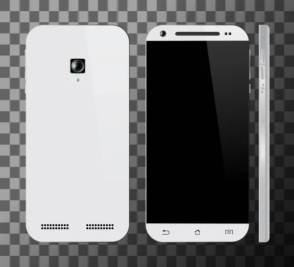 Smartphone branco com tela em branco — Vetor de Stock