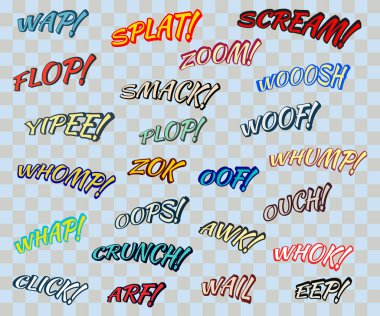 Comic sound effects clipart