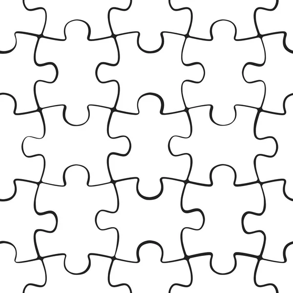 Naadloze patroon jigsaw puzzel — Stockvector