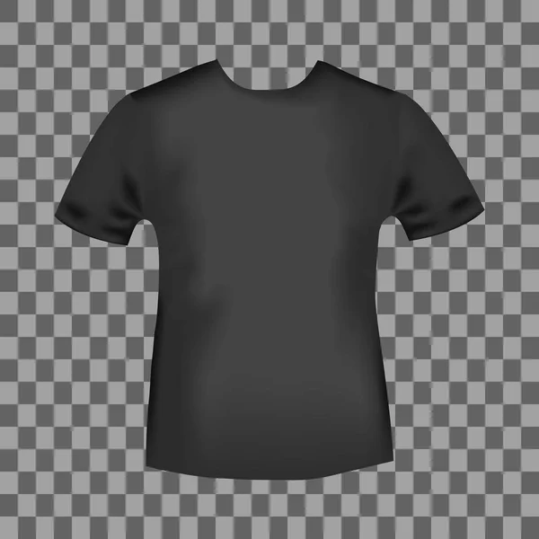 Camiseta negra cuello redondo — Vector de stock