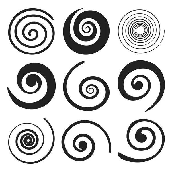 Elementos espirales de remolino — Vector de stock