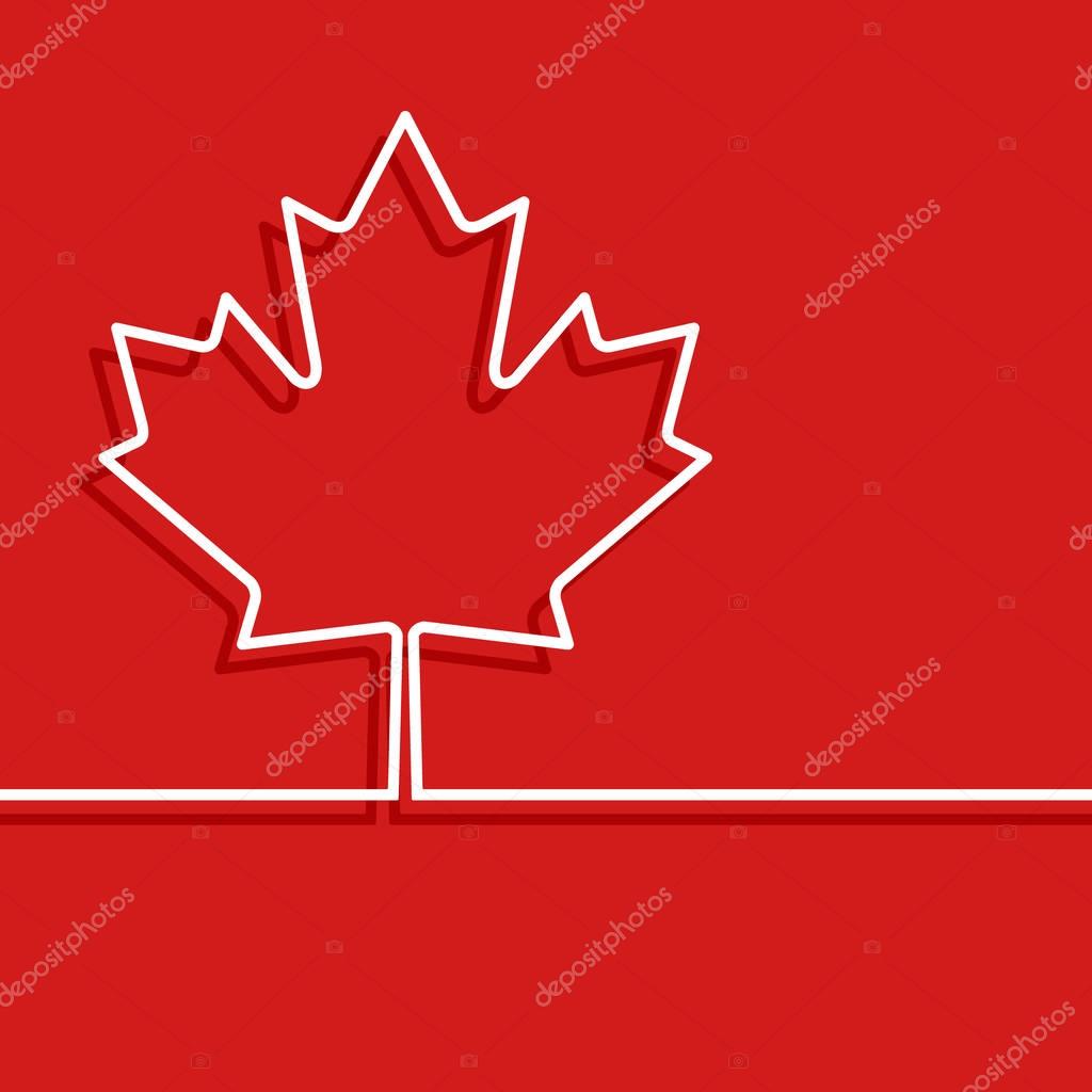 Canadian maple leaf symbol. Design for Canada thanksgiving day, cover brochures, flyer, greeting card template. Vector illustration.