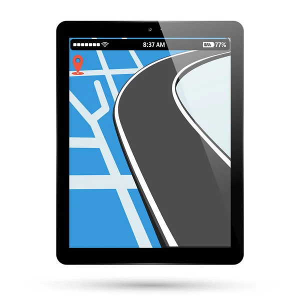 Obrazovky tablet PC s gps navigací — Stockový vektor