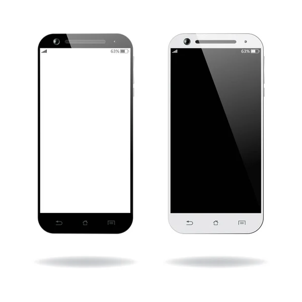 Black and white smartphones isolated — Stock Vector