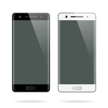 Beyaz arkaplanda akıllı telefon izole edildi