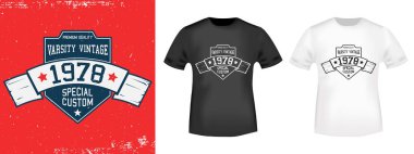 T-shirt baskı vintage tasarımı