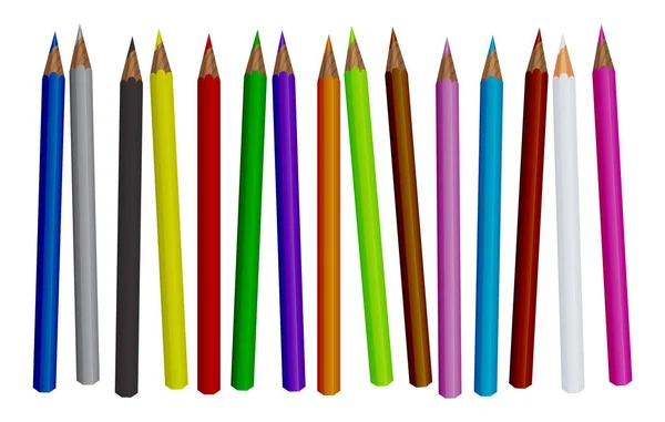 Conjunto de lápis colorido isolado — Vetor de Stock