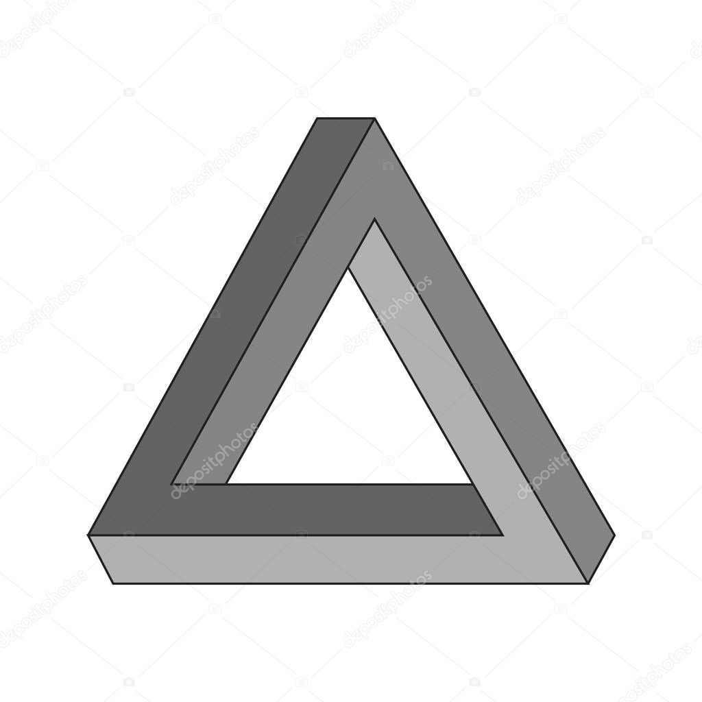 Penrose triangle geometric optical illusion