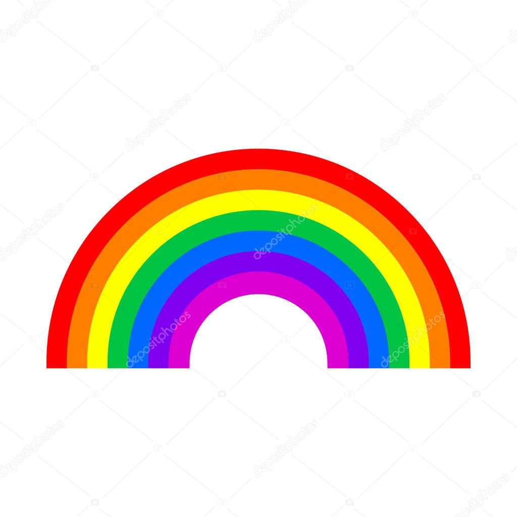 Rainbow symbol isolated on white background