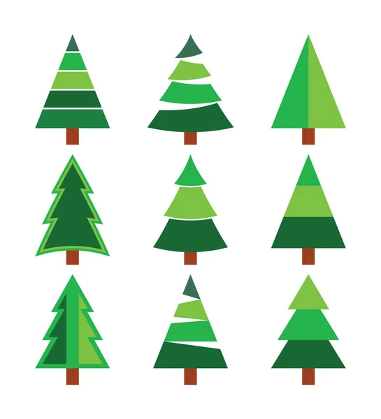 Christmas tree set — Stock Vector
