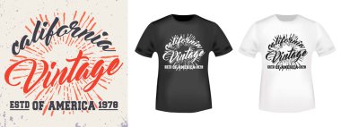 T-shirt baskı vintage tasarımı