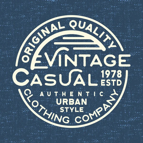 Sello casual vintage para camiseta vaquera — Vector de stock