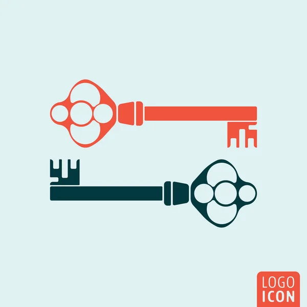Old key icon isolated — Stock Vector