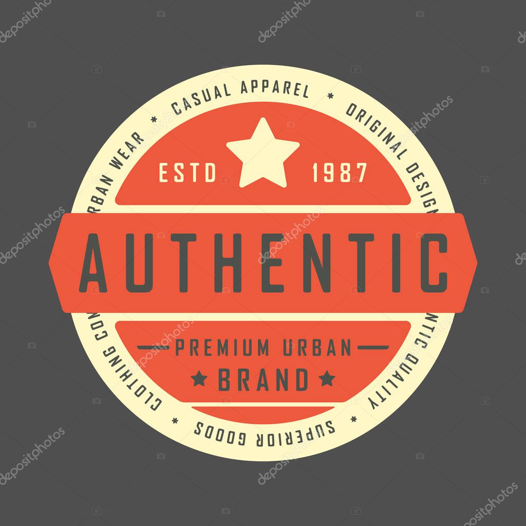 T-shirt print design. Authentic vintage stamp for denim, t shirt. Printing and badge, applique, label, t-shirts, jeans, casual and urban wear. Vector illustration.