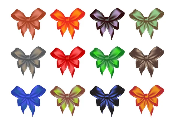 Set colored gift bows — Stock Vector
