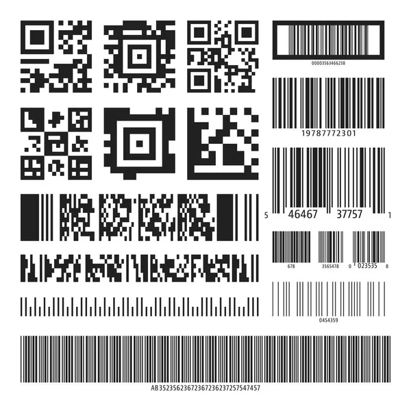 Barcode en Qr codeset — Stockvector