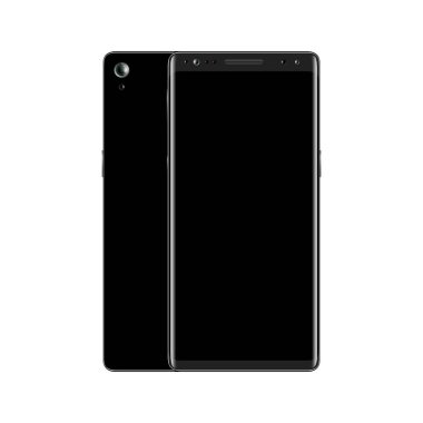 Siyah smartphone ön ve arkadan görünüm