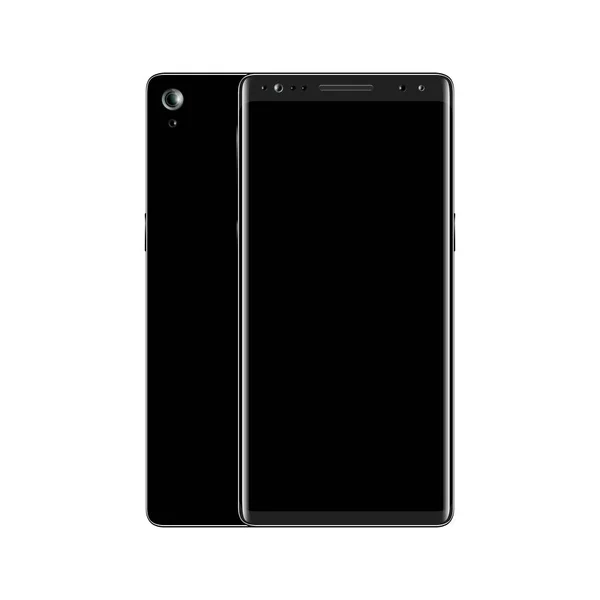 Black smartphone front and back view — Stock Vector