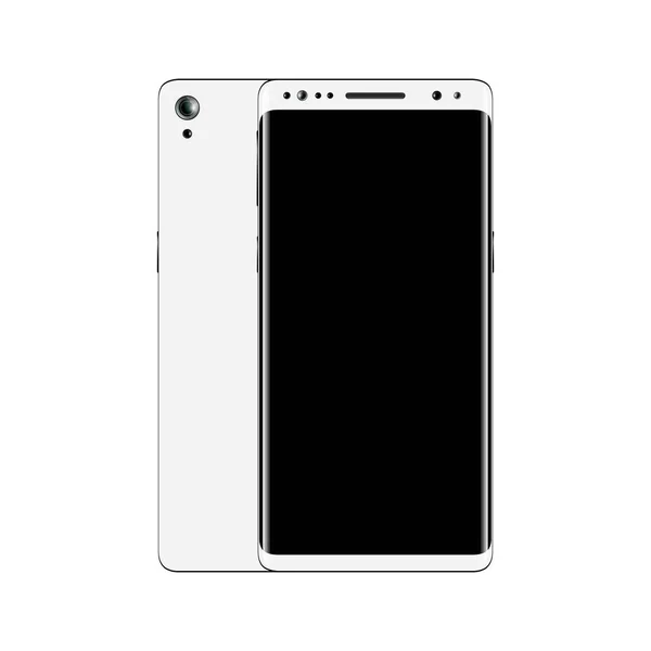 Vista frontal y trasera del smartphone blanco — Vector de stock