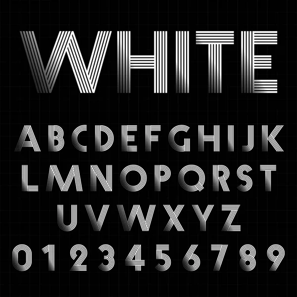 Line alphabet font template — Stock Vector