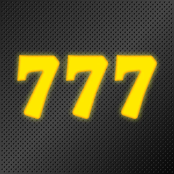 777 jackpot neón oro — Vector de stock
