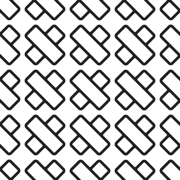 Cruces negras sobre fondo blanco patrón sin costuras — Vector de stock