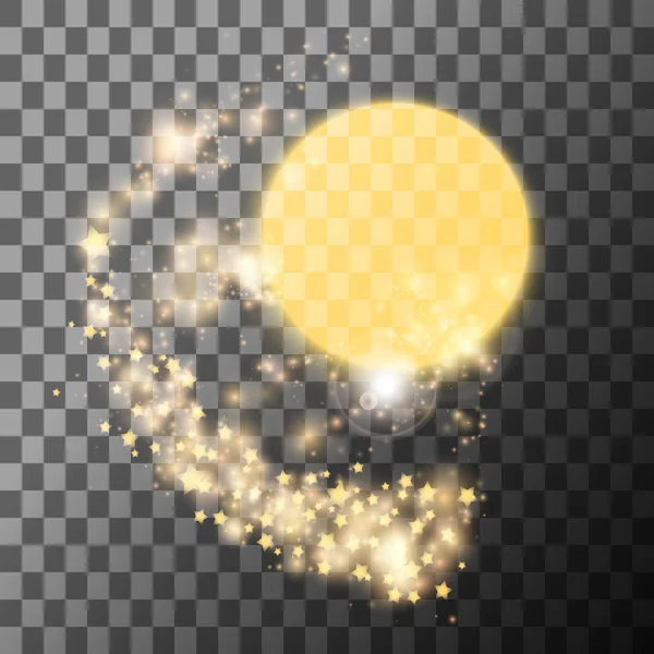 Χρυσός Ήλιος με αστέρια — Διανυσματικό Αρχείο