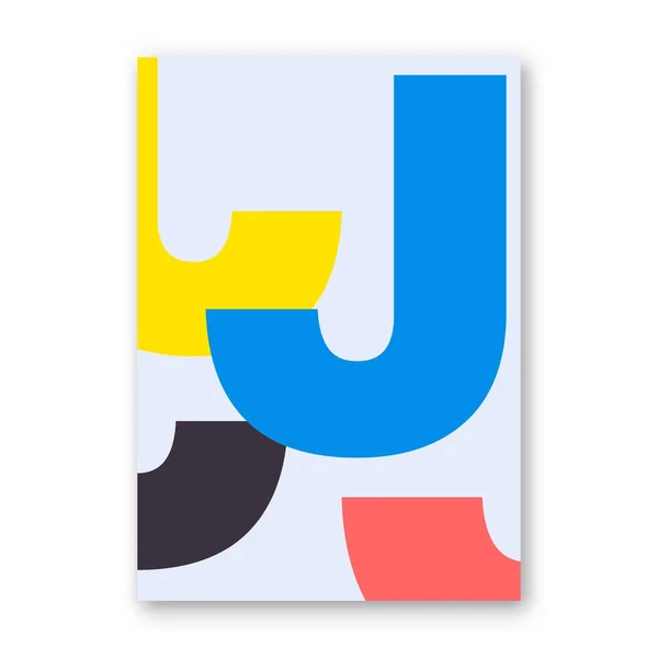 Písmeno J plakát — Stockový vektor