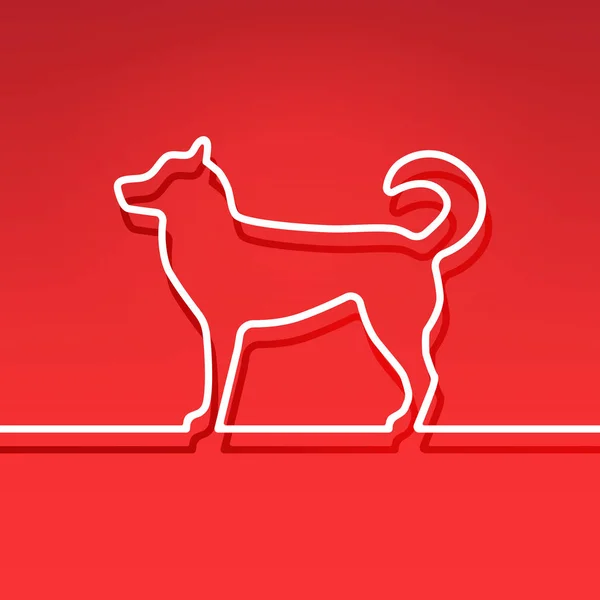 Собака - китайский символ новогодней линии — стоковый вектор