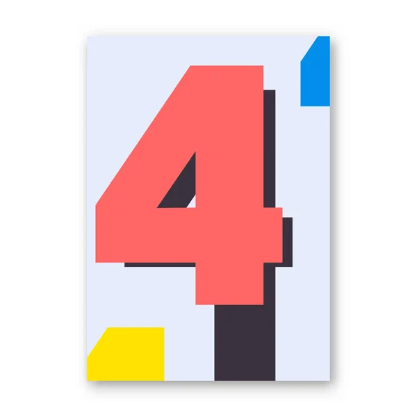 Nummer 4 poster — Stockvector