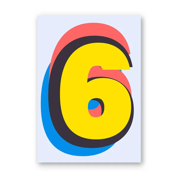 Number 6 poster — Stock Vector