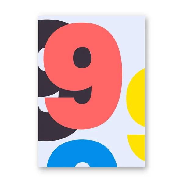 Number 9 poster — Stock Vector