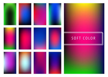 Yumuşak renkli gradyan arka planı kümesi