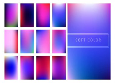 Yumuşak renkli gradyan arka planı kümesi
