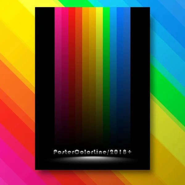 Plantilla póster líneas multicolor — Archivo Imágenes Vectoriales