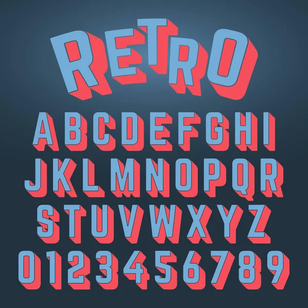 Alfabeto fonte retro design — Vetor de Stock