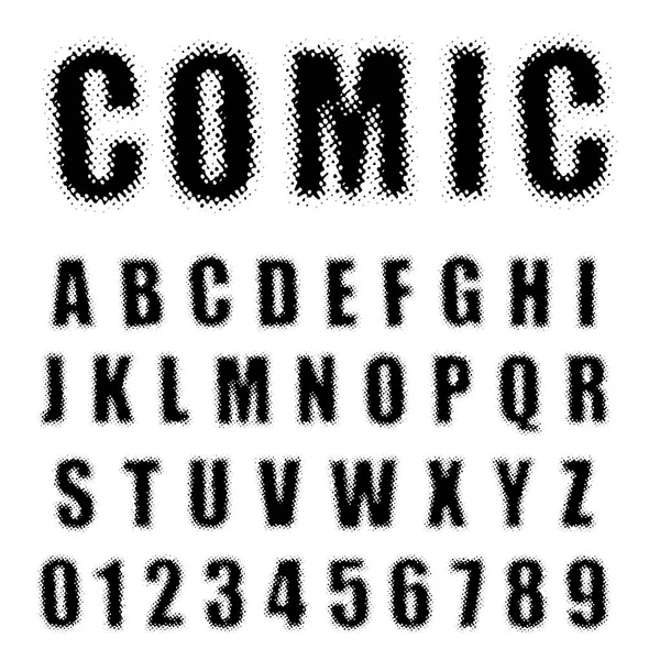 Алфавітний дизайн коміксів Halfftone — стоковий вектор