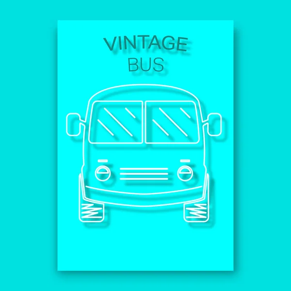 Vintage ônibus poster fundo —  Vetores de Stock