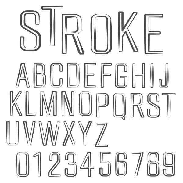 Alphabet font black stroke design — Stock Vector