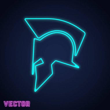 Spartalı kask işareti neon ışık tasarım