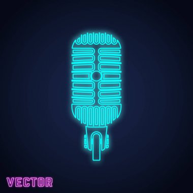 Mikrofon işaret neon ışık tasarım