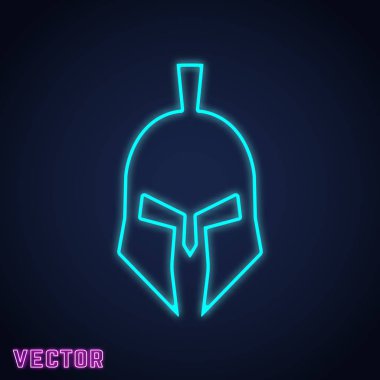 Spartalı kask işareti neon ışık tasarım