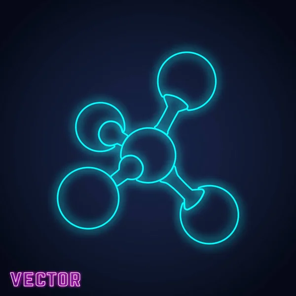 Desain neon tanda Molecule - Stok Vektor