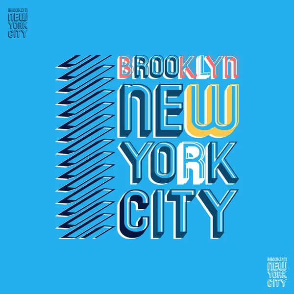 ブルックリン ニューヨーク t シャツ印刷 — ストックベクタ