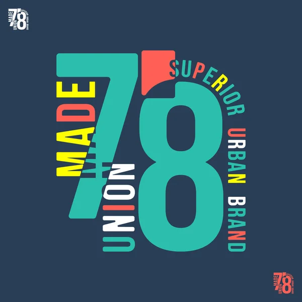 T-shirt Union Made 78 imprimé — Image vectorielle